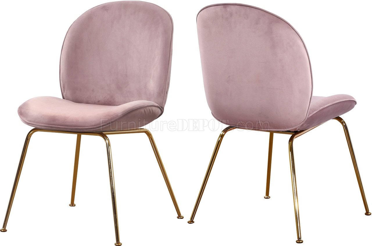 paris dining chair 785 set of 4 pink velvet fabricmeridian
