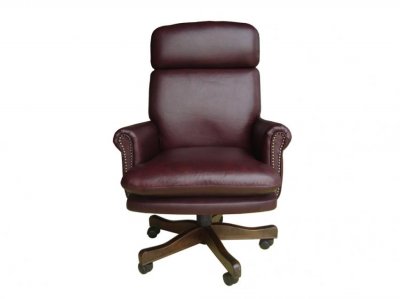 Burgundy, Brown or Black Top Grain Classic Leather Office Chair