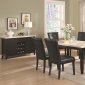 Cappuccino Finish & White Faux Marble Top Dining Table w/Options