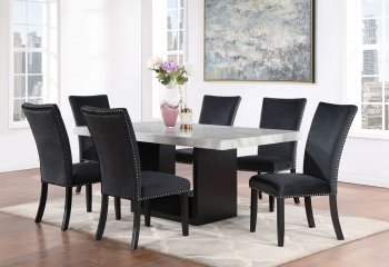 D02DT Dining Room Set 5Pc in Black by Global w/D03DC Chairs [GFDS-D02DT-D03DC Black]