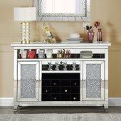 Noralie Wine Cabinet w/LED AC00526 in Mirrored by Acme