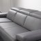 Mercer Sectional Sofa in Slate Gray Leather by Beverly Hills