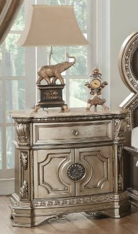 Northville Nightstand Set of 2 26934 in Antique Silver by Acme