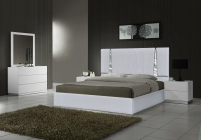 Matissee Bedroom Silver by J&M w/Optional Naples White Casegoods
