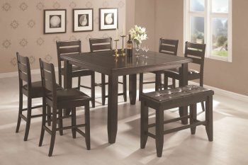 Dark Cappuccino Finish Modern 8Pc Counter Height Dining Set [CRDS-102728 Dalila]