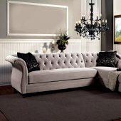 Rotterdam Sectional Sofa SM2261 in Warm Gray Velvet Fabric
