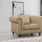 Chesterfield Sofa 662 in Sand Linen Fabric w/Optional Items