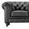 Black Full Leather Contemporary Living Room Sofa w/Options