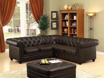 Stanford II Sectional Sofa CM6270 in Brown Leatherette w/Options [FASS-CM6270BR-Stanford II]