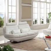 S818W Sofa in White Italian Leather by Pantek w/Options