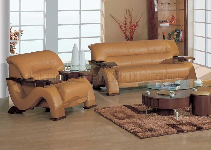 Brown Leather Modern Sofa Loveseat, Mahogany Brown Leather Sofa