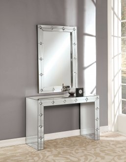 Hessa Console Table & Mirror Set 90242 in Mirror by Acme