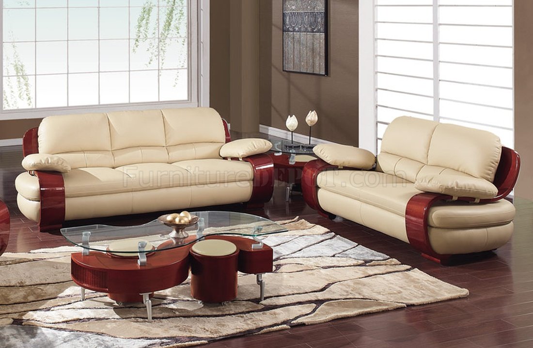 965 Sofa & Loveseat Set in Leather by Global Furniture USA