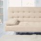 Beige Microfiber Modern Sofa Bed Convertible w/Tufted Seat