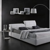 Tower Storage Bed in White Eco Leather by J&M