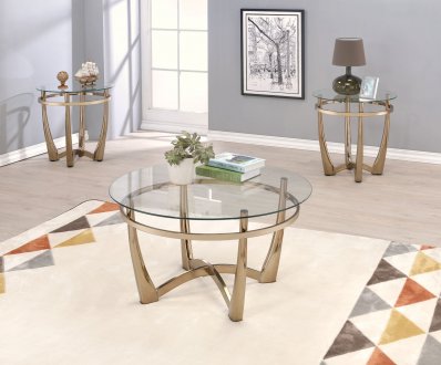 Orlando II Coffee Table 3Pc Set 81610 in Champagne by Acme