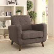 902481 Accent Chair Set of 2 in Grey Linen-Like Fabric by Coaste