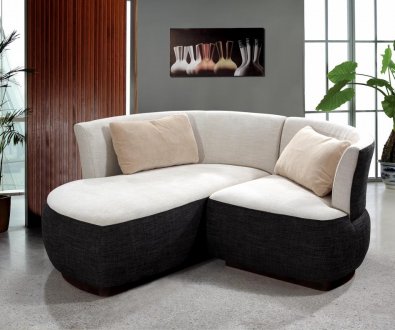 Two-Tone Fabric Modern Elegant Sectional Sofa
