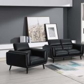 Shania Sofa 509921 in Black Leatherette by Coaster w/Options