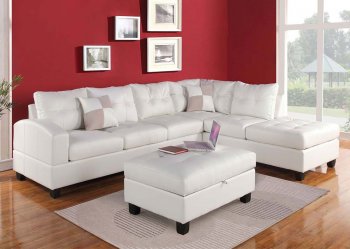 51175 Kiva Sectional Sofa in White Bonded Leather by Acme [AMSS-51175 Kiva]