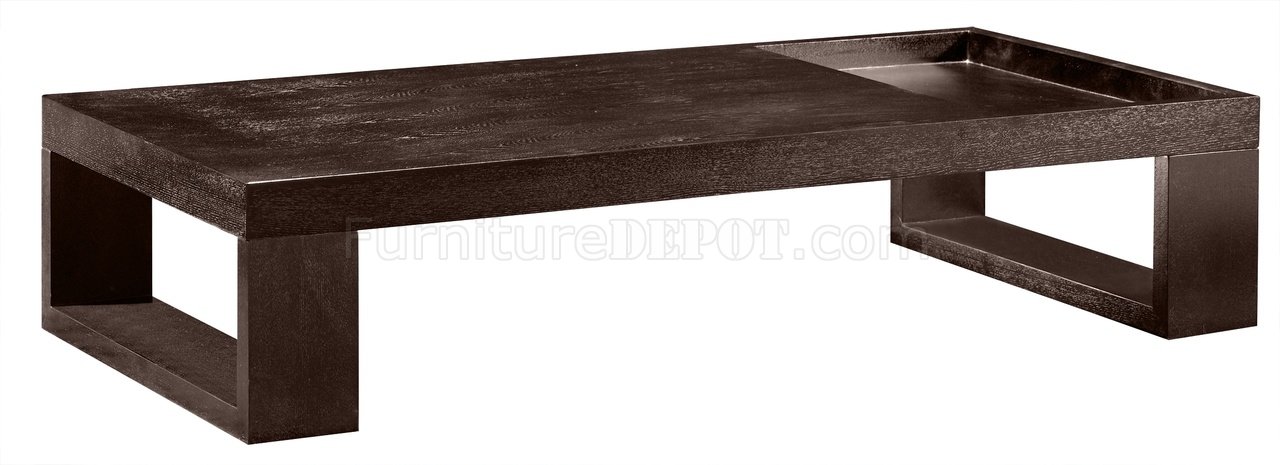 Contemporary Wenge Matte Finish Wooden Coffee Table - Click Image to Close
