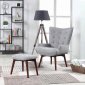 904119 4Pc Accent Chair & Ottoman Set in Grey by Coaster