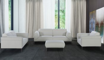 Davos Sofa in White Leather by J&M w/Options [JMS-Davos]
