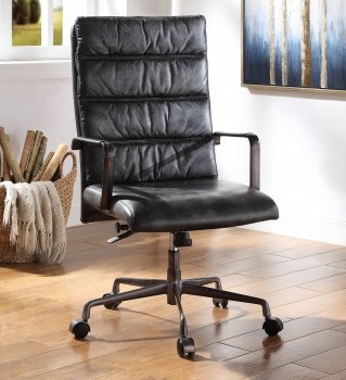 Jairo Office Chair 92565 Vintage Black Top Grain Leather by Acme [AMOC-92565-Jairo]