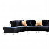 LCL-002 Sectional Sofa in Black Velvet