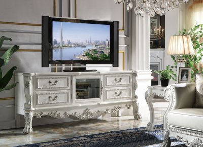 Dresden TV Stand LV01714 in Antique White by Acme