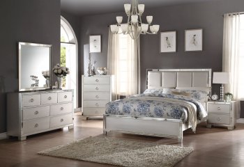Voeville II Bedroom Set 24830 in Platinum Tone by Acme w/Options [AMBS-24830 Voeville II]