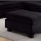Lomma Sectional Sofa & Ottoman Set CM6316 in Black Fabric