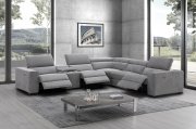 Picasso Power Motion Sectional Sofa in Light Gray Fabric by J&M