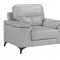 Mischa Sofa 9514SVE in Silver Leather Match by Homelegance