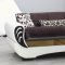 Brown Fabric & White Vinyl Modern Convertible Sofa Bed w/Options