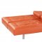 Orange Leatherette Modern Sofa Bed Convertible w/Tufted Seat
