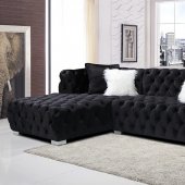 LCL-018 Sectional Sofa in Black Velvet