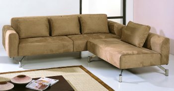 Saddle Brown Microfiber Contemporary Sectional Sofa [BHSS-Vogue-MF]