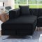 Amie Sectional Sofa CM6652BK in Black Flannelette Fabric
