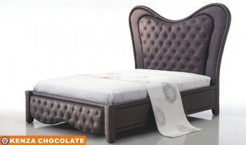 Kenza Bedroom w/Chocolate Bed and Optional Black Casegoods [AEBS-Kenza Chocolate]