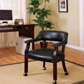 Black Vinyl Traditional Commercial Office Chair w/Casters