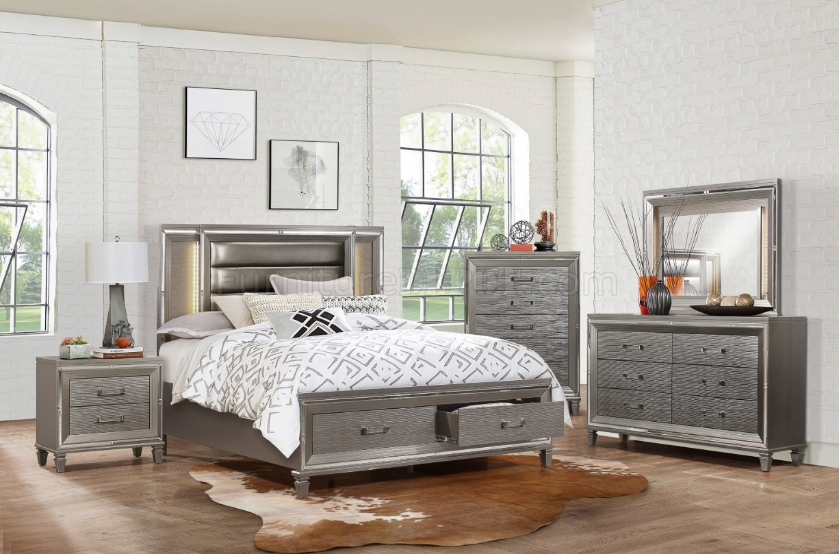 Tamsin Bedroom Set 1616 in Silver-Gray by Homelegance w/Options