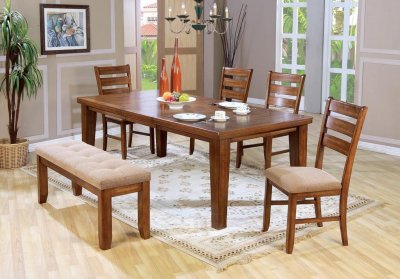Solid Oak Contemporary Dining Furniture W/Extendible Table