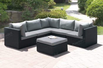 407 Outdoor Patio 6Pc Sectional Sofa Set by Poundex w/Options [PXOUT-407]