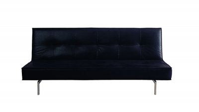 Stylish Armless Sleeper Sofa in Black, White or Red Leatherette