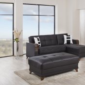Almira Sectional Sofa in Black Leatherette by Casamode