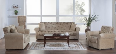 Elita Yasemin Beige Sofa Bed & Loveseat Set by Istikbal