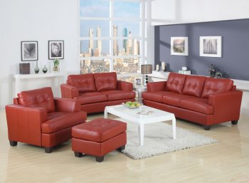 15100 Sofa in Red Bonded Leather by Acme w/Options [AMS-15100-Platinum]