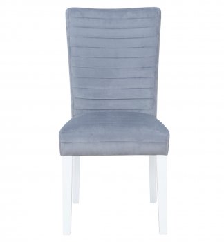 Monaco 03 Dining Chairs Set of 4 in Gray Velvet by Global [GFDC-Monaco 03-DC-GRY/WHT]