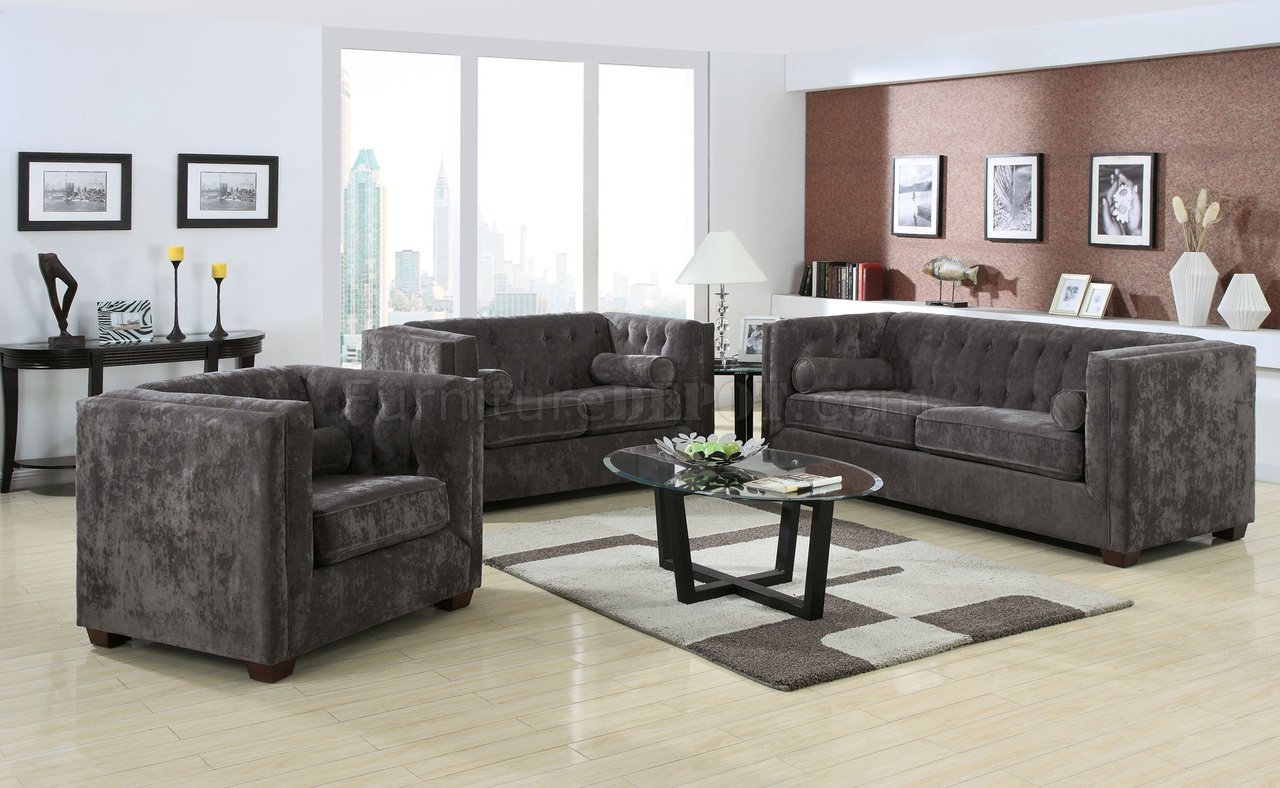 Cairns Sofa Set 2Pc Charcoal Fabric 504491 by Coaster w/Options - Click Image to Close